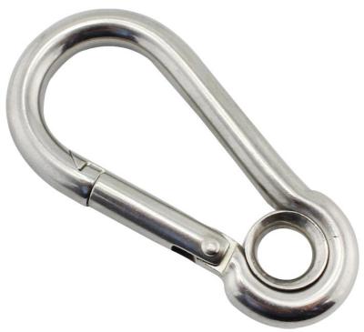 China Strength Spring Buckle 316 Stainless Carabiner With Ring Rust Resistance for sale