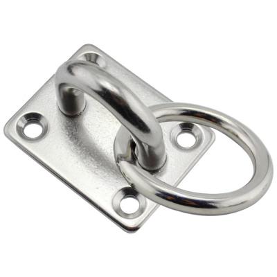 China Square Stainless Steel Eye Plate With Ring High Strength Heavy Duty for sale