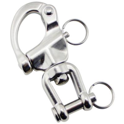 China Polished Jaw Swivel Snap Shackle Stainless Steel Corrosion Resistance Quick Release Snap Shackle for sale