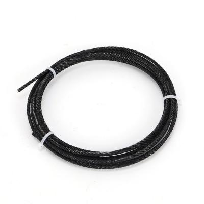 China Flexible 316 304 Stainless Steel Wire Rope Black Covered Wire Rope  For Humid Acid And Alkali Environments for sale