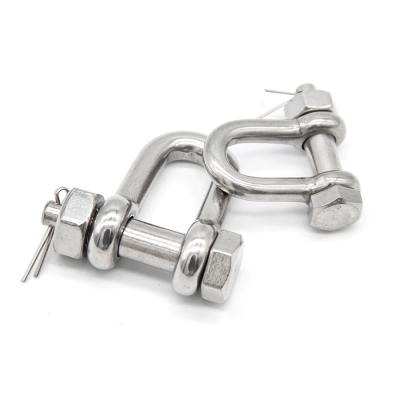 China Straight Ss304 Ss316 Heavy Duty D Ring Shackle for sale