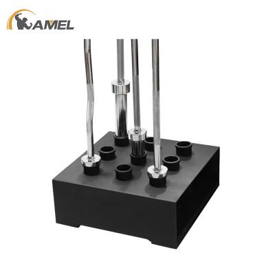 China Universal Gym Equipment 9 Vertical Barbell Bar Rack Metal Barbell Rack for sale