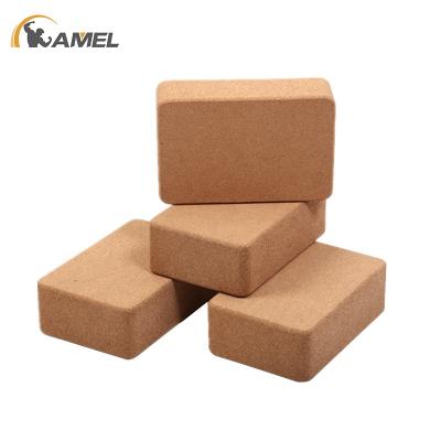 China Comfortable Contoured Edges and 100 Percent Blocks Wholesale Private Label Logo Recycled Eco Friendly Custom Made 100% Cork Organic Yoga Block Set Natural Premium for Exercise for sale