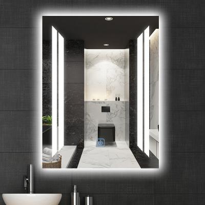 China Factory direct sales fashionable bright multi function LED illuminated transparent white bathroom mirror for sale