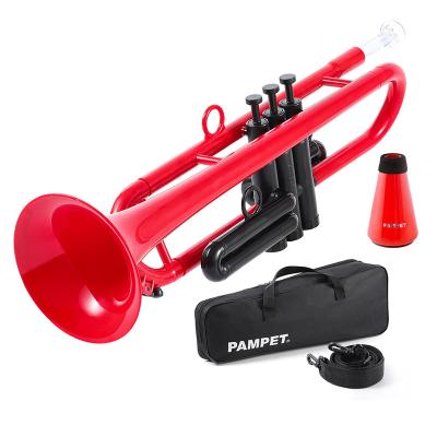 China Light Weight Educational Hot Selling Plastic Trumpet Instrument With Dumb Beginners Practice Trumpet Set With Carry Bag Set for sale