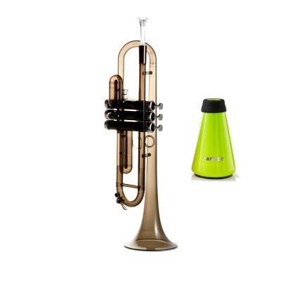 China Newest Beginner Practice Trumpet Instrument Educational Lightweight Plastic Trumpet Set With Trumpet Mute And Mouth Pieces for sale