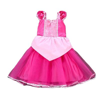 China Little Girls Aurora Princess Costume Dress Pageants Nylon Party Birthday Costume for sale