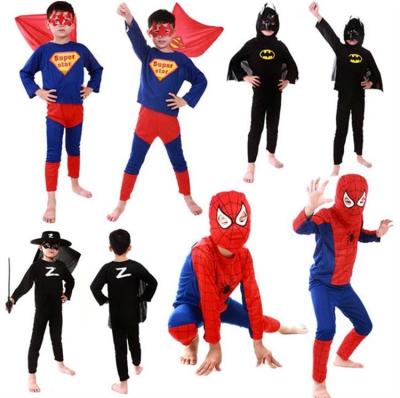 China Cosplay Cartoon Costume Competitive Price Superhero Spider Suit Tops And Pants Halloween Cosplay Children's Costume for sale