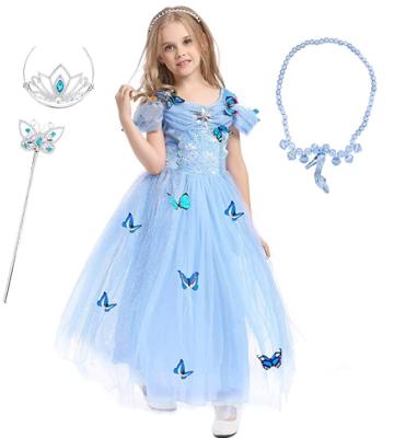 China Game Princess Cinderella Costume Dress Girls Party Cosplay Dress-Up Butterfly Halloween Costumes for sale