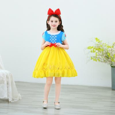 China Little Girls Costume Snow White Princess Birthday Party Cosplay Dress Washable Clothes Outfits Tutu Cape for sale