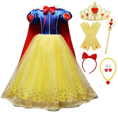 China Long Polyester Cape Cloak With Accessories Princess Snow White Dress Cosplay Role Play Birthday Costumes for sale