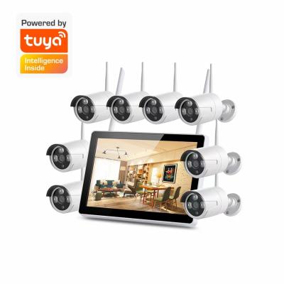 China Long Range CCTV Radio Tuya Siren WiFi Camera System 2mp 8ch Built-in Outdoor Screen NVR Kit Wireless WiFi Cameras for sale