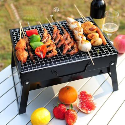 China Adjustable Height Outdoor Camping Portable Grills Small Folding Mini Charcoal BBQ Picnic BBQ Grills for sale