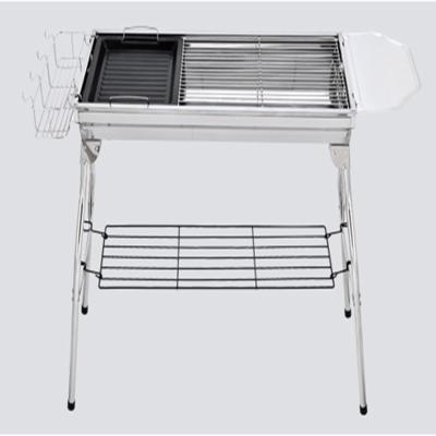 China Adjustable Size Competitive Price CE Certification Charcoal Grills Large Portable Stainless Steel Outdoor Camping Barbecue Grill for sale