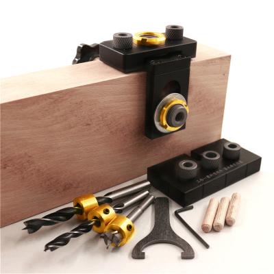 China Woodworking 3 in 1 Adjustable Jig Woodworking Pocket Hole Broaching Jig for Guide Mark Puncher Drilling Tools for sale