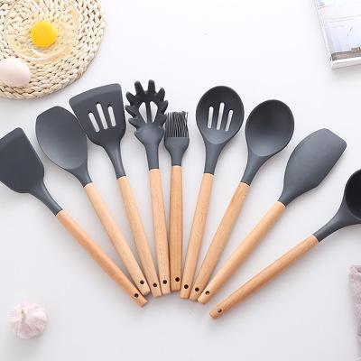 China Amazon stocked hot sale calapsible silicone kitchen cooking tools silicone kitchen utensil set for sale