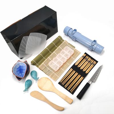 China Sustainable Wholesale High Quality Sushi Dishes Set Bamboo Disposable Bamboo Sushi Chopstick Set for sale