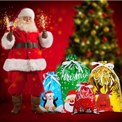 China 30pcs Disposable Drawstring Christmas Gift Bags Lager Size Accessories Jewelry Gift Wrapping Candy Bags Christmas Decoration Supplies for sale