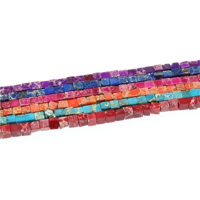 China Making Jewelry Necklace Bracelet Earring DIY Handmade Jewelry Accessories Natural Stone Material 4*4 Mm Multicolor Square Stone Beads Loose Beads Other Accessories for sale