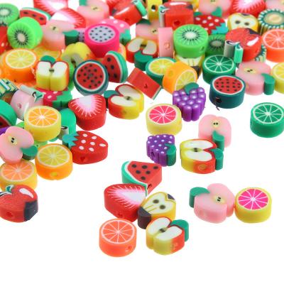 China Wholesale Ceramic DIY10MM Mixed Color Fruit Soft Pottery Sliced ​​Bracelet Beaded Jewelry Material Accessories Crafts Loose Beads for sale