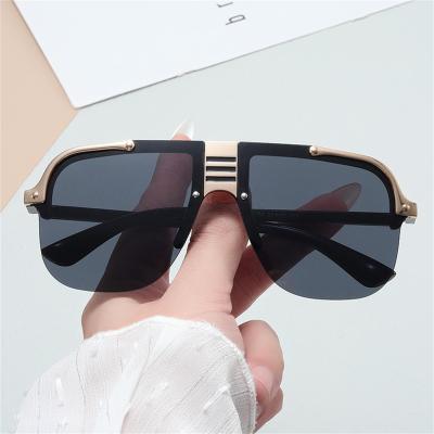 China Fashion sunglasses 2022 unisex PC resin sunglasses 2022 summer half frame 7 colors sunglasses fashion big for sale