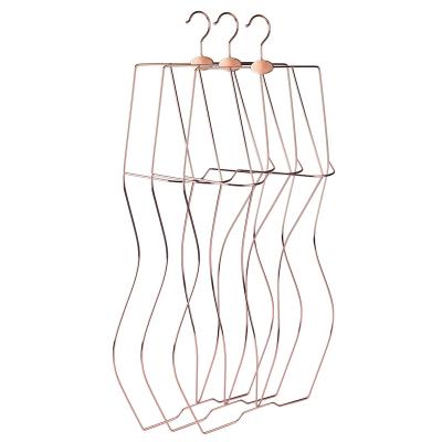 China Modern Chinese Factory Price Copper Metal Body Bikini Hanger Clothes Rose Gold Swim Clothes Hanger for sale