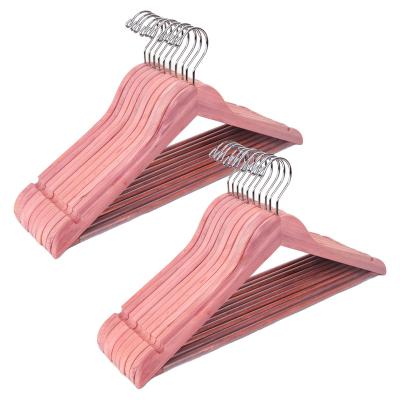 China Aromatic American Red Eco-Friendly Cedar Wooden Suit Hangers Space Saving for sale