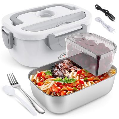 China Electric Car Bowl for Car and Home Portable Food Warmer, 55W Fast Food Heater Compartments Removable Container for sale