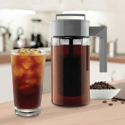 China Large Portable 1L Customized Sustainable Tritan Iced Cold Brew Coffee Maker Bottle For Travel Home Outdoor Camping for sale