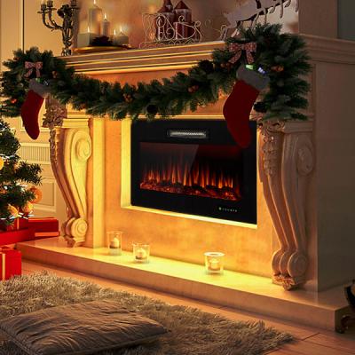 China Custom Modern Hotel Room Wall Mounted 3D Flame Fireplace Wall Mounted Electric Remote Control Electric Heater With Touch Screen for sale