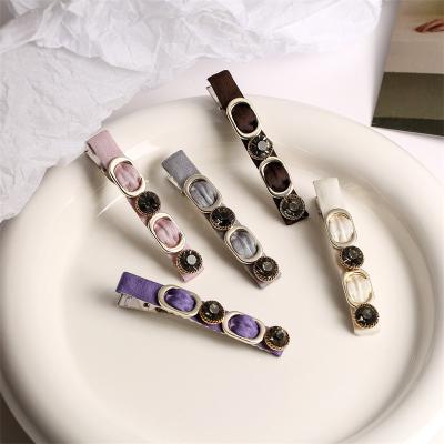 China Luxury Decoration Vintage Clip Alloy Fabric Hairpin Headdress Gift Side Hair Clips Hairpins For Women for sale