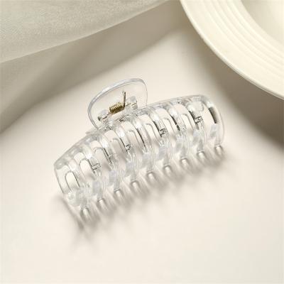 China Wholesale Acrylic Hair Claw Features Multiple Hair Clips Transparent Strong Plug Hair Claw Clip For Women for sale