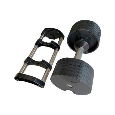 China Trainning Home Use Fitness Equipment Round Head Metal Material Adjustable Dumbbell for sale