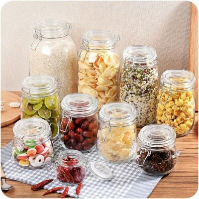 China Wholesale HONGHUA Food Factory Price Kitchen Glass Storage Jar for sale