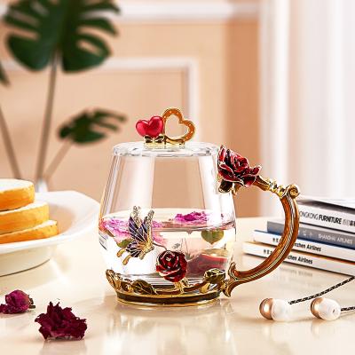 China WITH LID Xuzhou Honghua Factory Manufactured Sweet Flower Tea Cup Set for sale