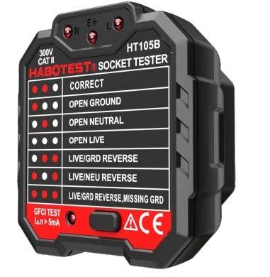 China Cheap Selling US Plug Socket Tester Automatic Power Socket Circuit Polarity Tester HT105B for sale