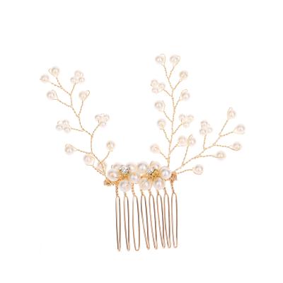 China Marry the & High Quality Handmade Bridal Crystal Pearls Wedding Hair Comb Party Hair Accessories for sale