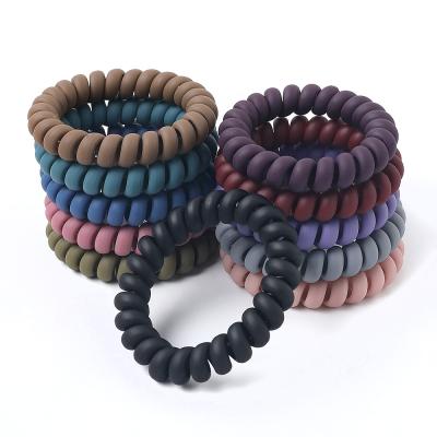 China Factory Direct Selling TPU Coil Look Hair Coil Links Matte Stretchy Coil Bracelet Hot Sale Convenient Coil Keychain for sale