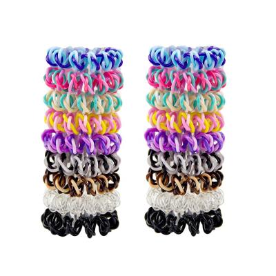 China European and American stretch coil factory direct hot sale twisted coil hair ties stretch coil bracelet designer keychain for sale