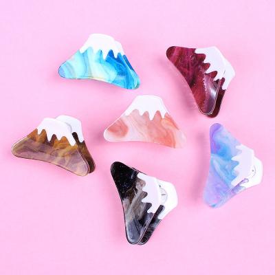 China Fashion INS Acetate Mount Fuji Hair Claw Acrylic Hair Clips For Women for sale