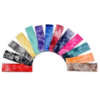 China Strechy / Non Slip Tie Dye Trendy Sport Headband Sweat Non Slip Headband for sale