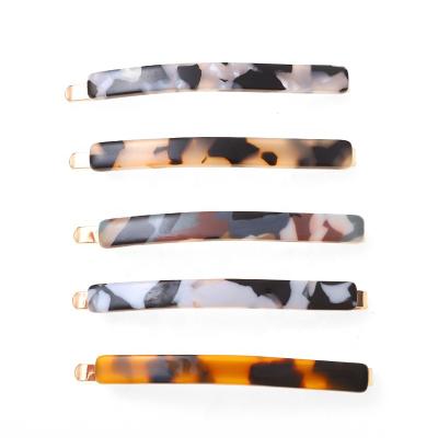 China Hot Direct Multi Color Acetate Resin Hair Clips Factory Sale Insti Acetate Flat Hair Clips for sale