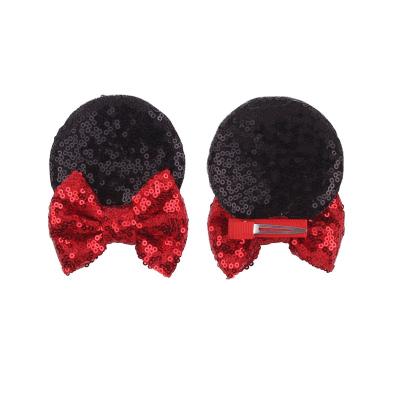 China 9 Colors Fashion Baby Bows Hair Accessories Glitter Minnie Ear Baby Hair Clips Bows Hair Accessories for sale