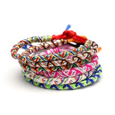 China Brazil Hot Bohemian Braided Cheap Rainbow Bracelet BOHEMIA Sale Strand Bracelet Handmade Thin Anklets for sale