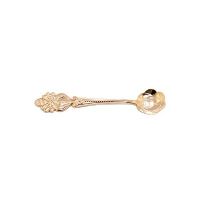 China ODM Latest Arrival Delicate Serving Gold Flower Shape Tableware Spoon Delicate Coffee Cup Spoon for sale