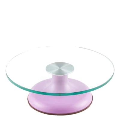 China Viable Sales Cake Baking Tray Modern Utensils Glass Plastic Cake Stand Cheap Cake Decorating Turntable for sale