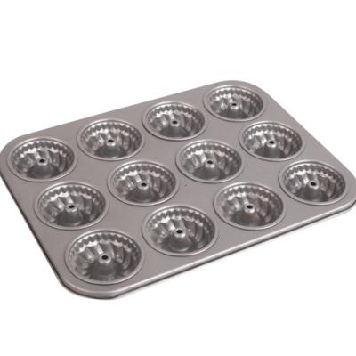 China Amazon Best Seller Food Grade Tool Viable Rectangular Diy Donut Non Stick 6/8/12 Holes Carbon Steel Donut Tray Baking Mold For Baking for sale