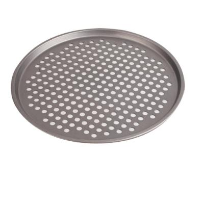 China Hotel viable home use restaurant kitchen non-stick coating, carbon steel pizza tray pizza pans with holes for sale