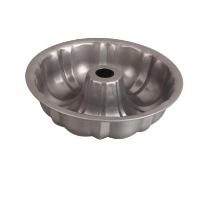 China Sustainable Food Grade Carbon Steel Nonstick Pumpkin Form Fluted Tube Cake Mold Baking Pan Round Molds Nonstick Bundt Cake Mold for sale