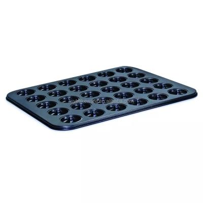 China Viable Mini Donut Pan, Makes 30 Miniature Donuts Stick Cake Pan Carbon Steel Donut Molds Fluted Baking Tray for sale